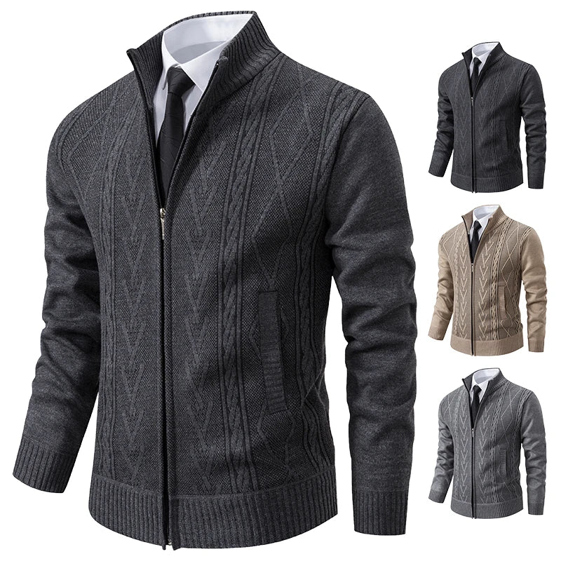 Men's Cashmere Padded Knitted Sweater Coat – Warm & Stylish Casualwear