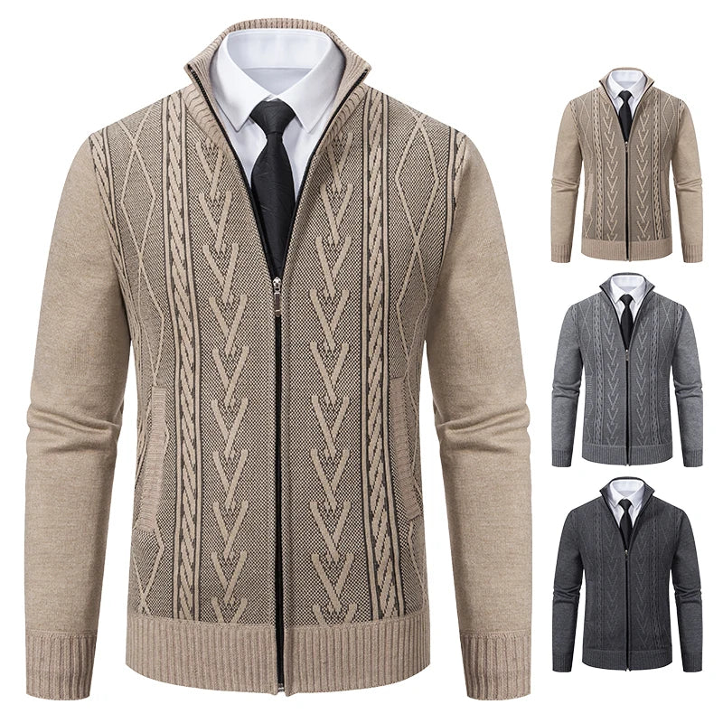 Men's Cashmere Padded Knitted Sweater Coat – Warm & Stylish Casualwear