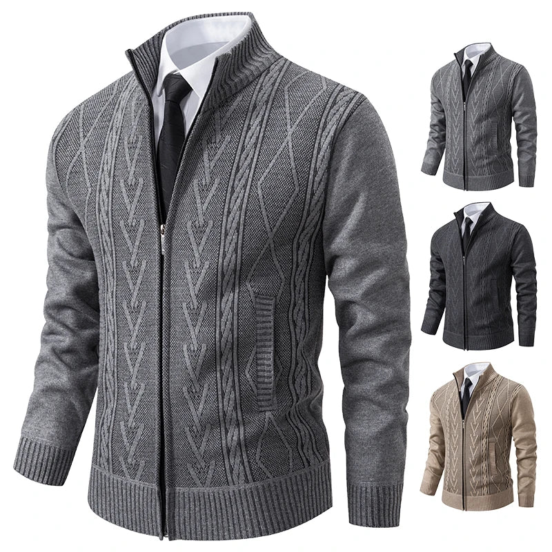 Men's Cashmere Padded Knitted Sweater Coat – Warm & Stylish Casualwear