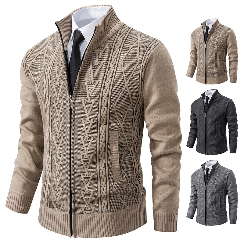 Men's Cashmere Padded Knitted Sweater Coat – Warm & Stylish Casualwear